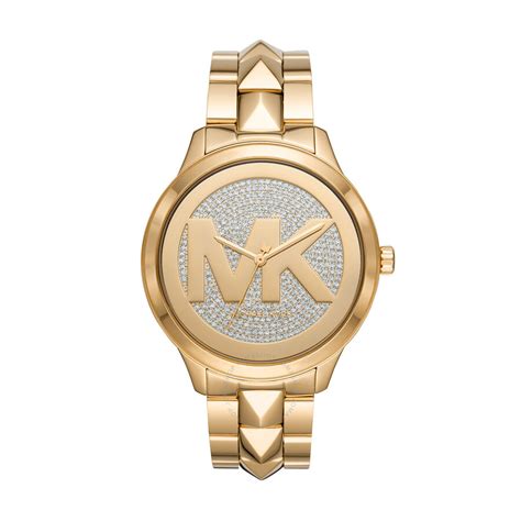 Michael Kors Runway Mercer Quartz Crystal Pave Dial Ladies 